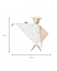 Maxi doudou biche gaze de cotton - Imprimé rose - Fanfan