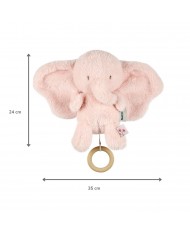 Peluche musicale 25 cm éléphant longs poils rose - Fanfan