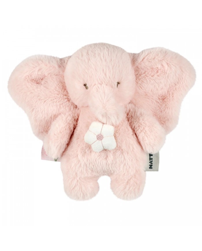 Mini peluche musicale 20 cm éléphant longs poils rose - Fanfan