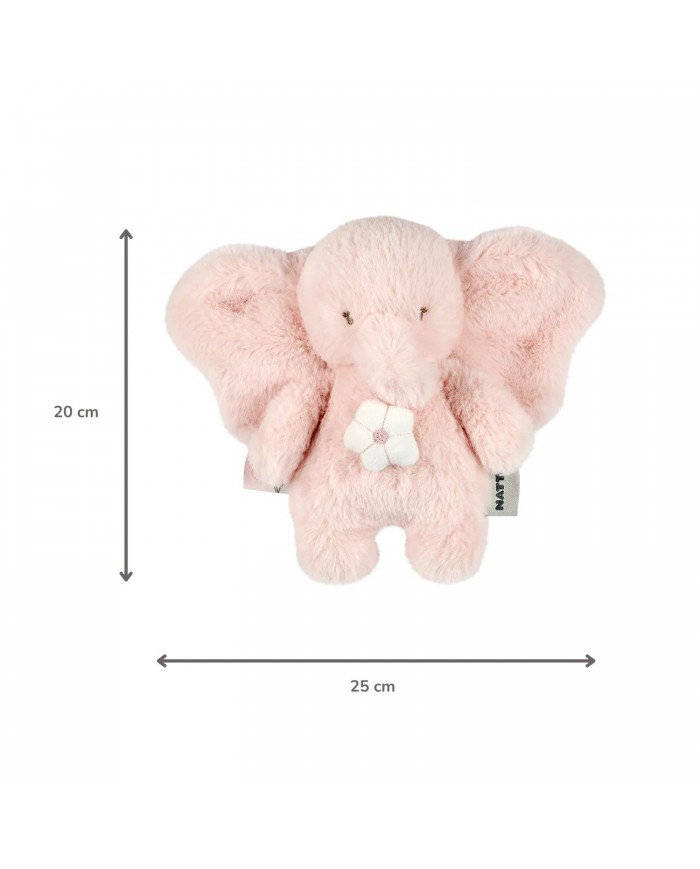 Mini peluche musicale 20 cm éléphant longs poils rose - Fanfan