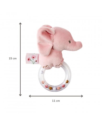 Eléphant anneau hochet - Rose - Fanfan