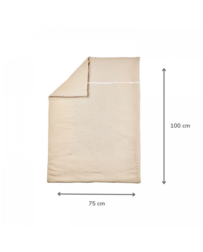 Couverture mousseline 75*100 cm - Sable - Fanfan