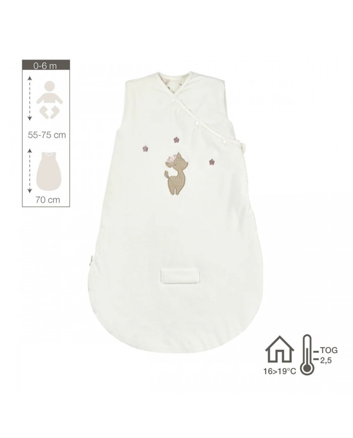 Gigoteuse 70 cm velours blanc - Fanfan - TOG 2.5