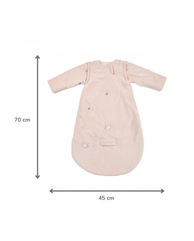 Gigoteuse velours 70 cm manches amovibles - rose - Fanfan - TOG2.5 Gigoteuse velours 70 cm manches amovibles - rose - Fanfan - TOG2.5