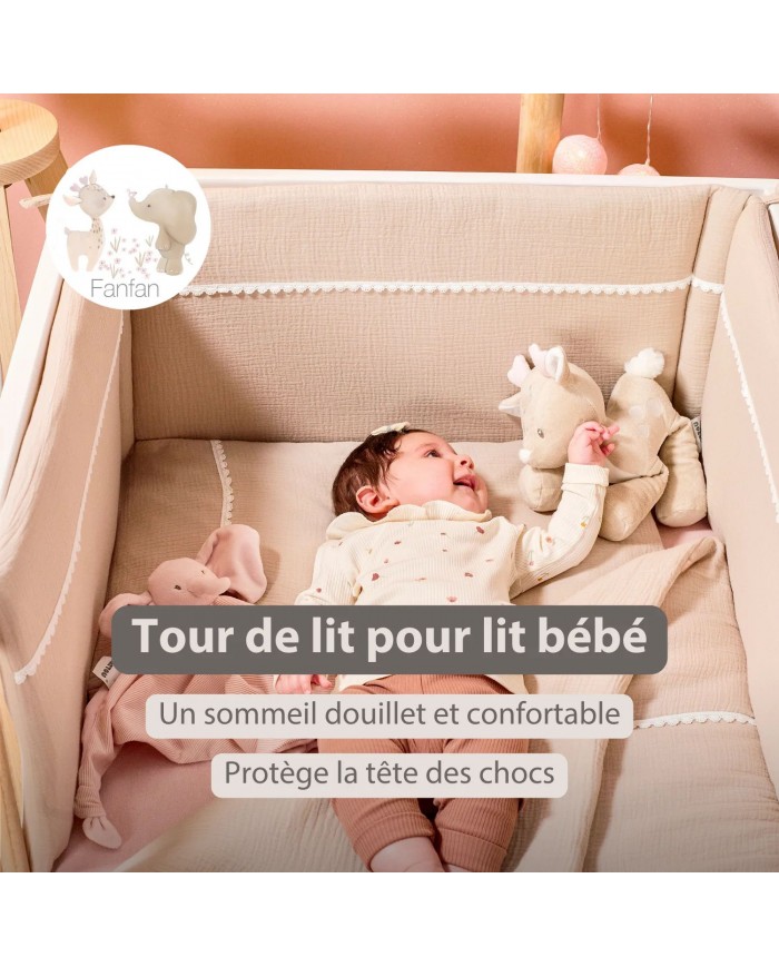 Tour de lit mousseline - Sable - Fanfan