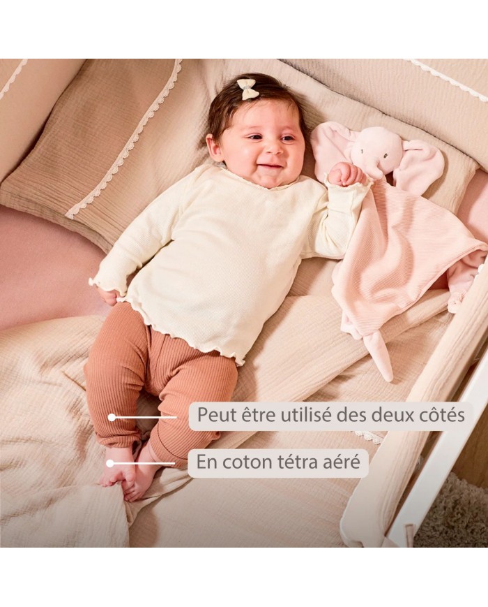 Housse de couette 100 x 140 cm gaze de coton  et taie d'oreiller - Fanfan