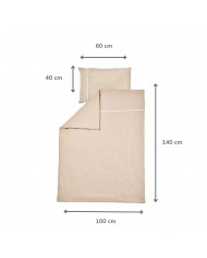 Housse de couette 100 x 140 cm gaze de coton  et taie d'oreiller - Fanfan