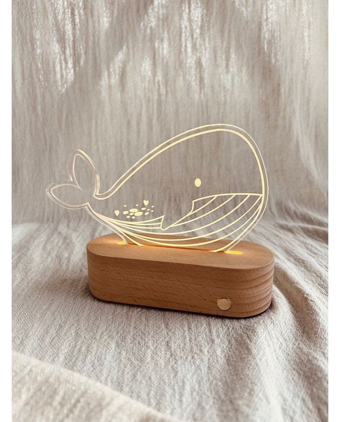 Coffret veilleuse LED - Nilo la Baleine