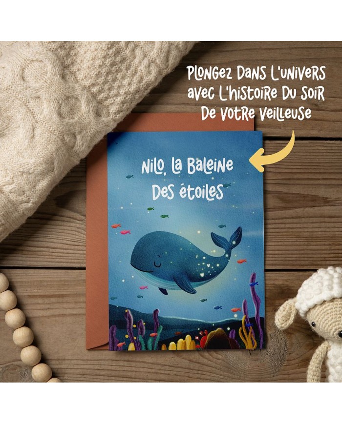 Coffret veilleuse LED - Nilo la Baleine