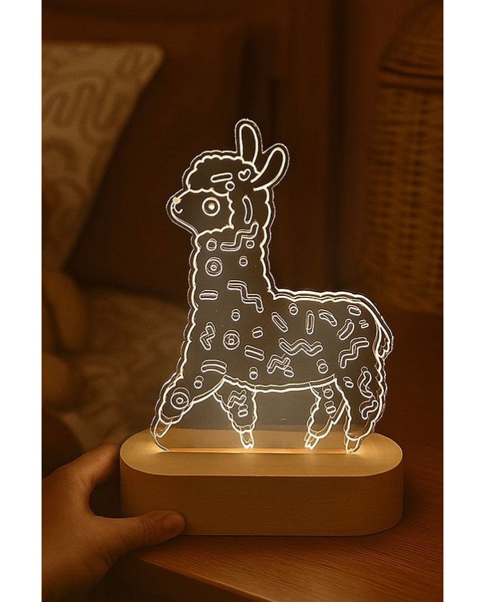 Plaque interchangeable pour veilleuse LED + histoire - Léo l'Alpaga