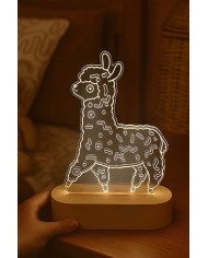 Plaque interchangeable pour veilleuse LED + histoire - Léo l'Alpaga