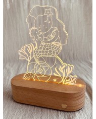 Plaque interchangeable pour veilleuse LED + histoire - Rosie la Sirène