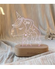 Plaque interchangeable pour veilleuse LED + histoire - Lila la Licorne