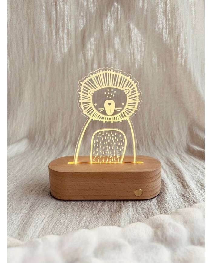 Plaque interchangeable pour veilleuse LED + histoire - Léo le Lion