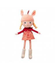 Peluche éléphant 30 cm longs poils - Rose - Fanfan