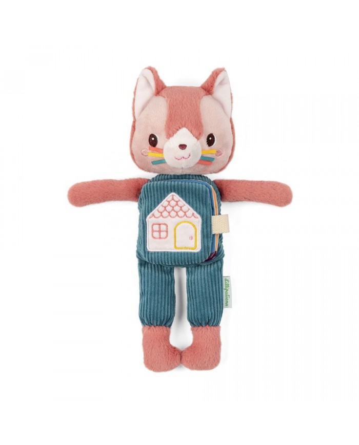 Peluche phosphorescente et livre en tissu Jeanne le chat