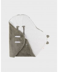 Couverture promenade en fausse fourrure 65x45 cm - Kaki