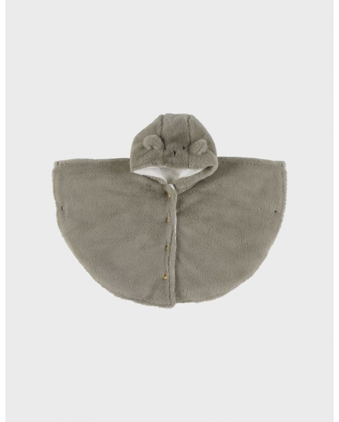 Poncho en fausse fourrure - Kaki- 6-12/18 mois