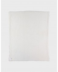 Couverture 75x100 cm en tricot bio et sherpa - Rouge