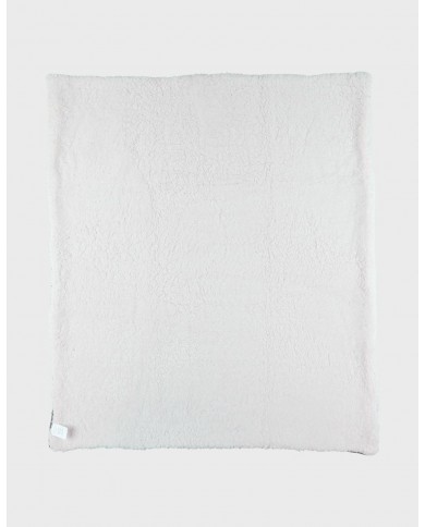 Couverture 75x100 cm en tricot bio et sherpa - Kaki