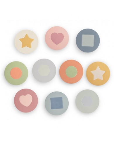 Puzzle en mousse - Set de 10 cercles avec 10 formes géométriques Puzzle en mousse - Set de 10 cercles avec 10 formes géométriques