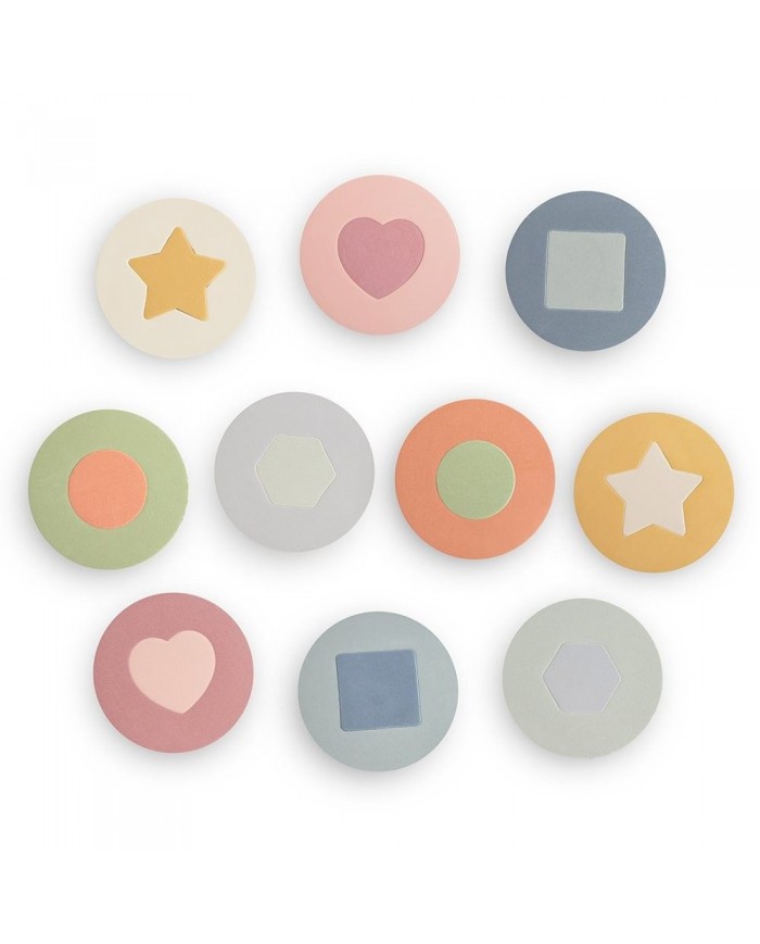 Puzzle en mousse - Set de 10 cercles avec 10 formes géométriques Puzzle en mousse - Set de 10 cercles avec 10 formes géométriques