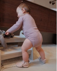 Chaussons en cuir Stepper - Powder