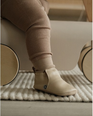 Chaussons en cuir Stepper - Beige