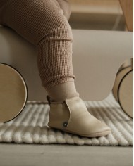 Chaussons en cuir Stepper - Beige
