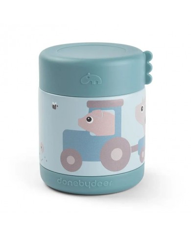 Boîte repas isotherme 300 ml Tiny Farm bleu