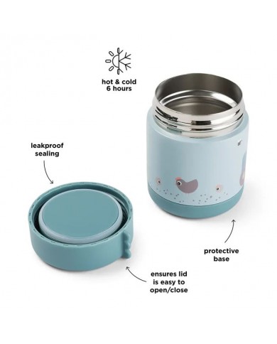 Boîte repas isotherme 300 ml Tiny Farm bleu