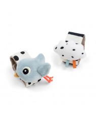 Lot de 2 Bracelet hochet - Happy clouds - Rose