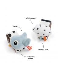 Lot de 2 Bracelet hochet - Happy clouds - Bleu