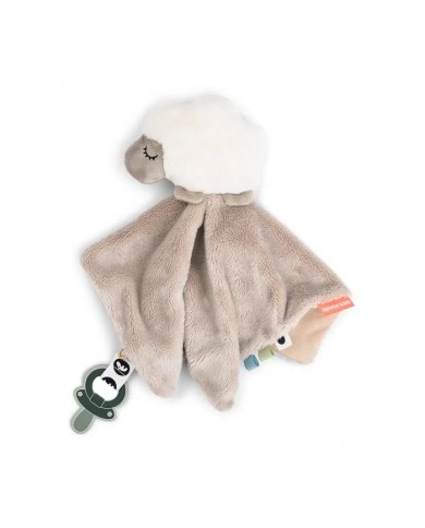 Doudou plat attache-sucette - Sheepy - Sable