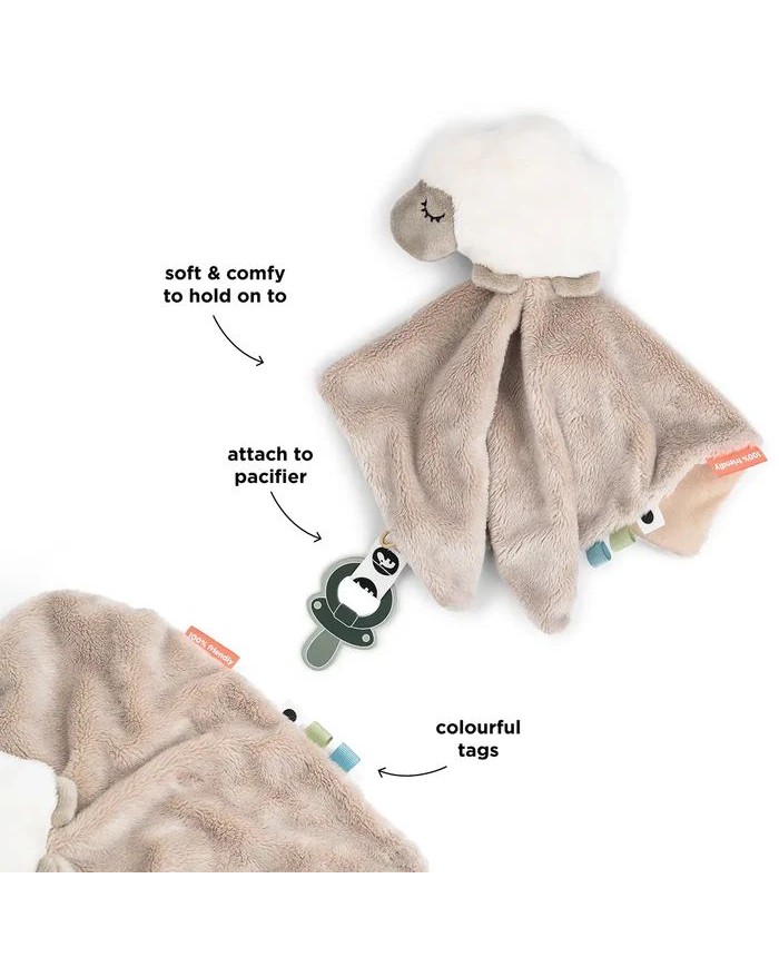 Doudou plat attache-sucette - Sheepy - Sable