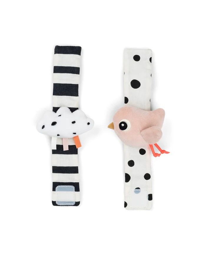 Lot de 2 Bracelet hochet - Happy clouds - Rose