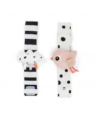 Lot de 2 Bracelet hochet - Happy clouds - Rose