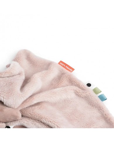 Doudou plat attache-sucette - Pigee - Rose