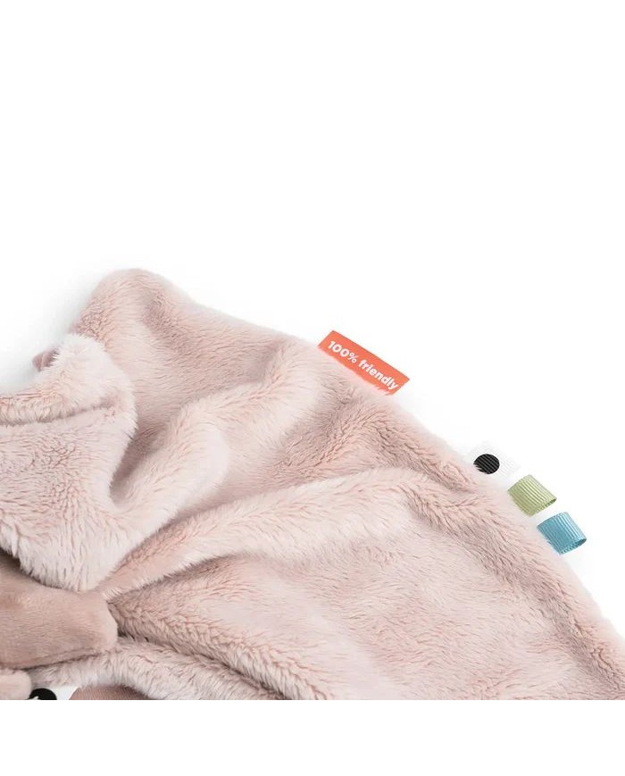 Doudou plat attache-sucette - Pigee - Rose