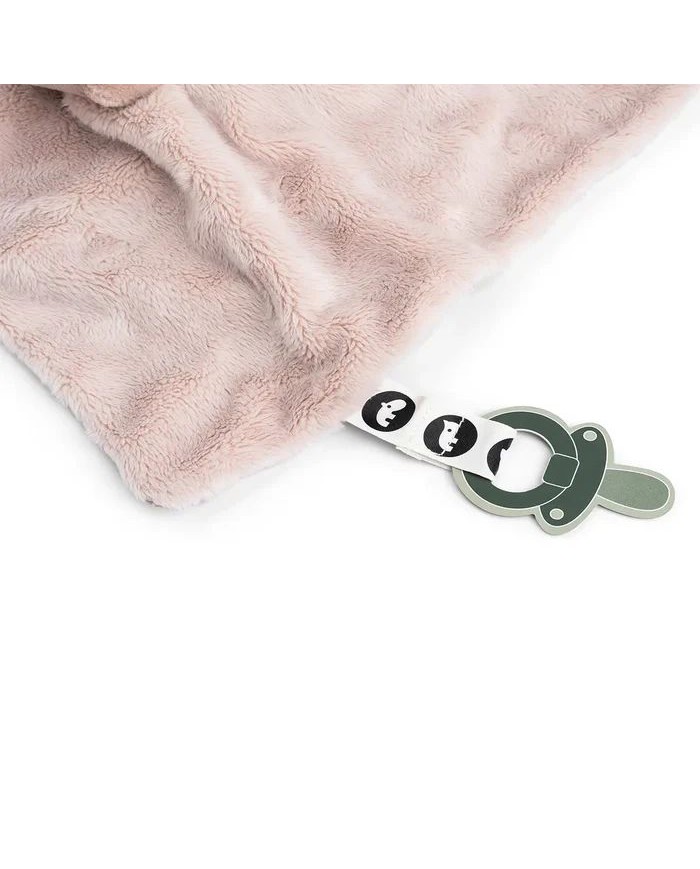 Doudou plat attache-sucette - Pigee - Rose