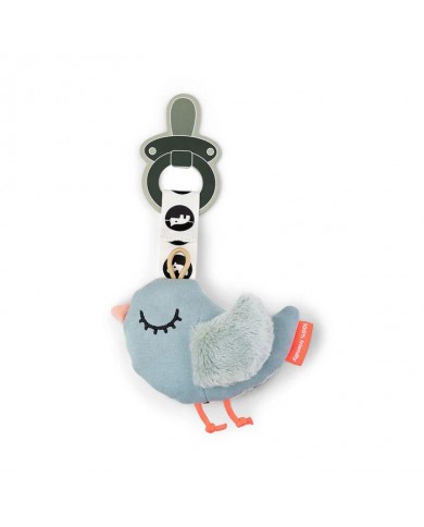 Doudou attache-sucette - Birdee - Bleu Doudou attache-sucette - Birdee - Bleu