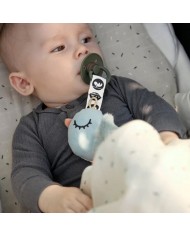 Doudou attache-sucette - Birdee - Bleu