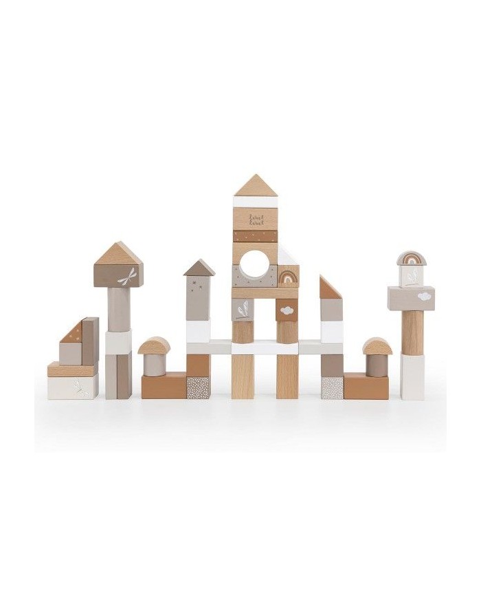 Blocs de bois à empiler (50 pièces) - Nougat