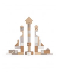 Blocs de bois à empiler (50 pièces) - Nougat