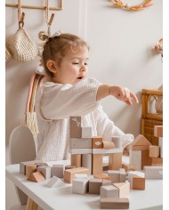 Blocs de bois à empiler (50 pièces) - Nougat