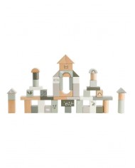 Blocs de bois à empiler (50 pièces) - Olive green