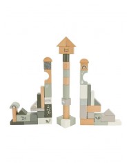 Blocs de bois à empiler (50 pièces) - Olive green