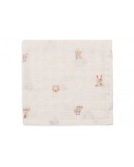 Lot de 3 Serviettes Gaze de Coton 31x31cm - Animal Friends Lot de 3 Serviettes Gaze de Coton 31x31cm - Animal Friends