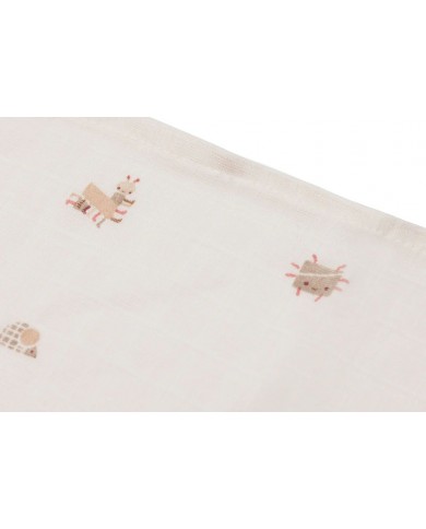 Lot de 3 Serviettes Gaze de Coton 31x31cm - Animal Friends Lot de 3 Serviettes Gaze de Coton 31x31cm - Animal Friends