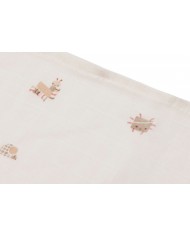 Lot de 3 Serviettes Gaze de Coton 31x31cm - Animal Friends Lot de 3 Serviettes Gaze de Coton 31x31cm - Animal Friends